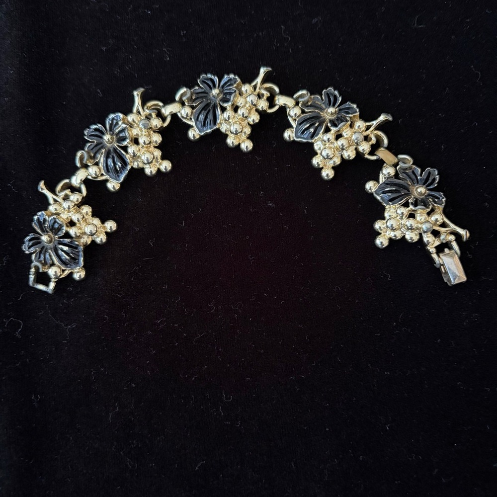 Floral Silver and Gold Bracelet